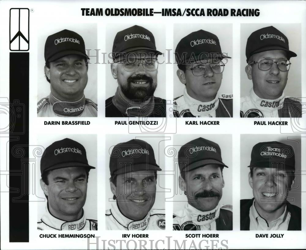 Press Photo Team Oldsmobile-IMSA/SCCA Road Racing, Paul Gentilozzi, Karl Hacker - Historic Images