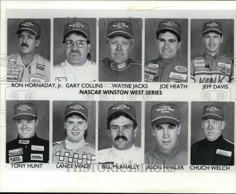 Press Photo Ron Hornaday, Jr. Gary Collins, Nascar Winston West Series - Historic Images