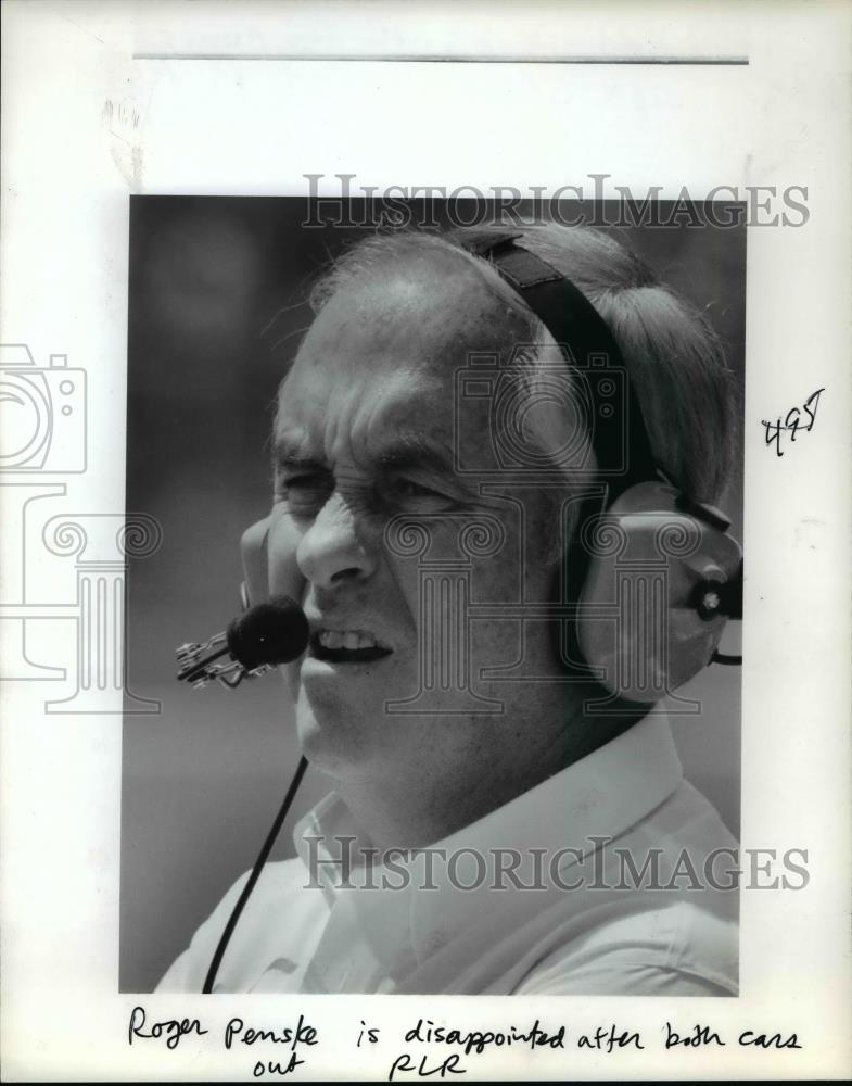 Press Photo Roger Penske disappointed after both cars out - orc08241 - Historic Images