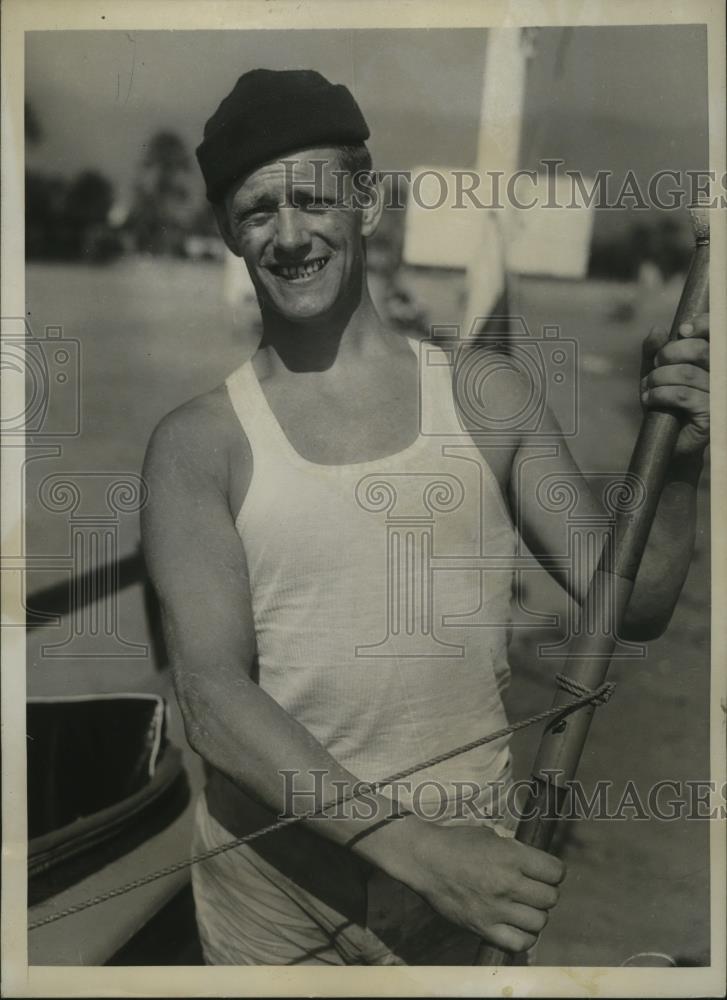 1934 Press Photo Helmar Ericson wins 21 Mile Kayak Marathon in Santa Barbara - Historic Images