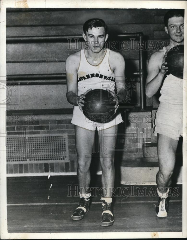 1935 Press Photo Tennis Player Frankie Parker Plays Basketball For The Winter - Historic Images