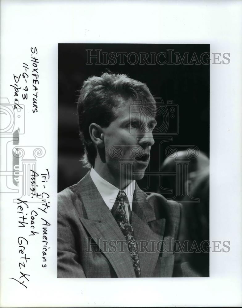 1993 Press Photo Tri-City Americans Assistant Coach Keith Gretzky - orc07990 - Historic Images