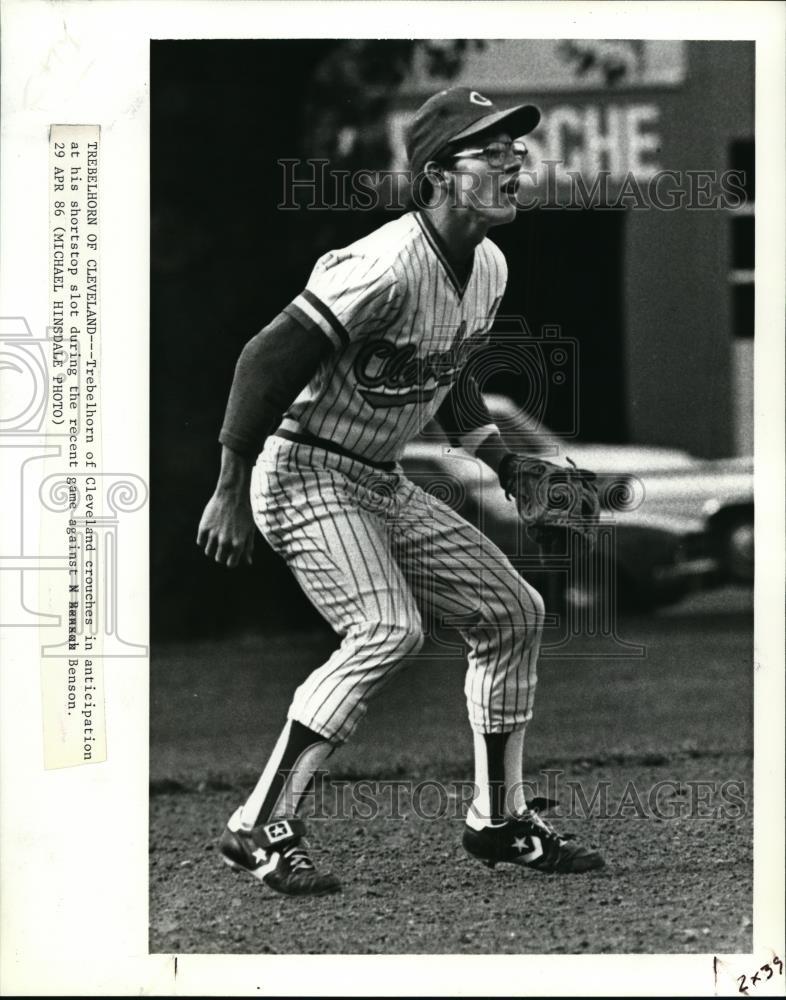 1986 Press Photo Cleveland shortstop Rob Trebelhorn - orc00209 - Historic Images