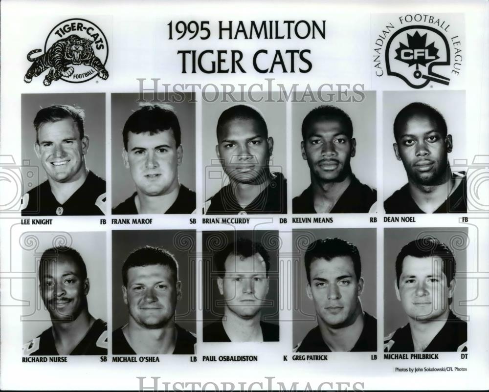 1995 Press Photo Hamilton Tiger Cats, Canadian Football League - orc10419 - Historic Images