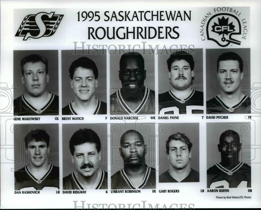 1995 Press Photo 1995 Saskatchewan Rough Riders Canadian Football League - Historic Images