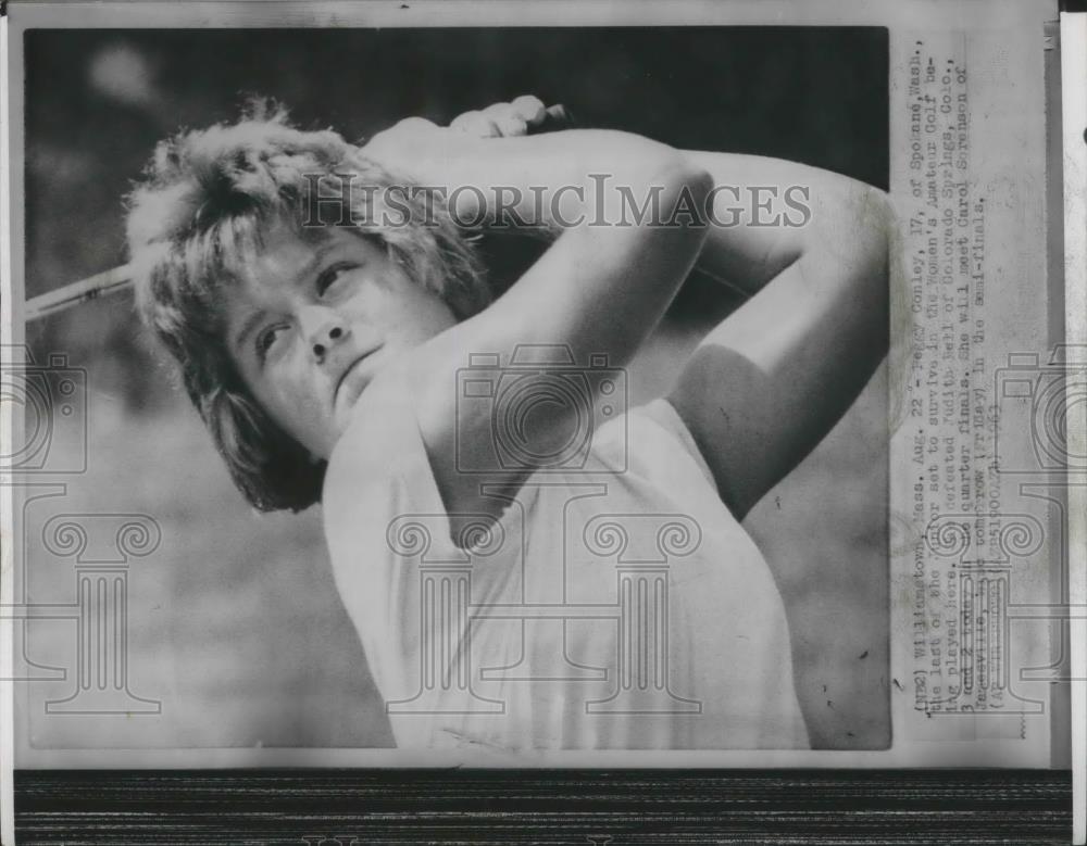 1963 Press Photo Peggy Conley at Women's Amateur Golf tournament - sps00138 - Historic Images