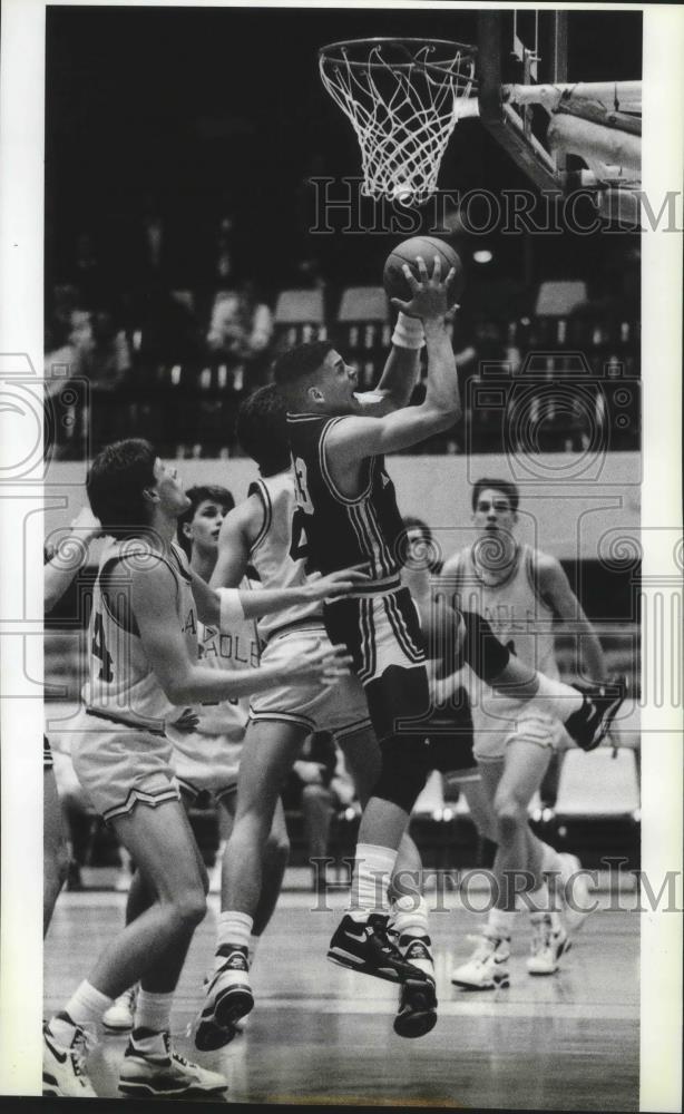 1989 Press Photo Mead basketball&#39;s Rodney Anderson sparks the Panthers - Historic Images