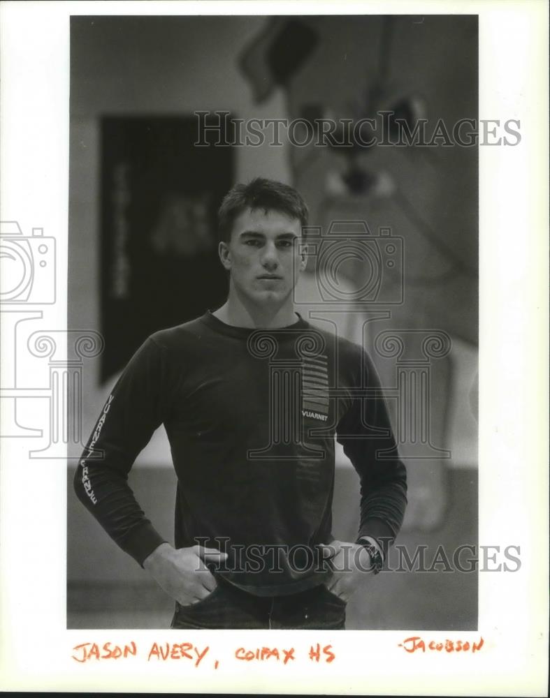 1990 Press Photo Colfax High School football player Jason Avery - sps00532 - Historic Images