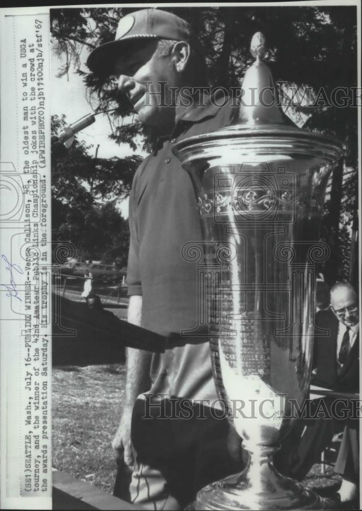 1967 Press Photo Golfer Verne Callison is the oldest man to win USGA tournament - Historic Images