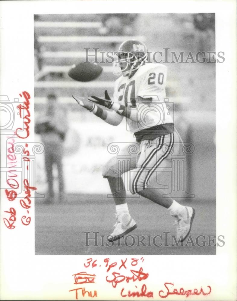 1987 Press Photo Rob Bonneau during G-Prep vs. Curtis football game - sps00685 - Historic Images