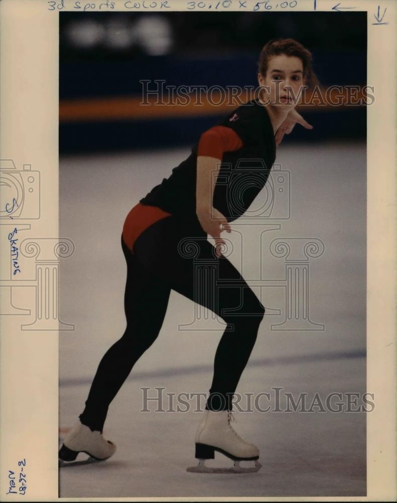 1987 Press Photo Katarina Witt Practices Her Skating Routine - orb0009 -  Historic Images