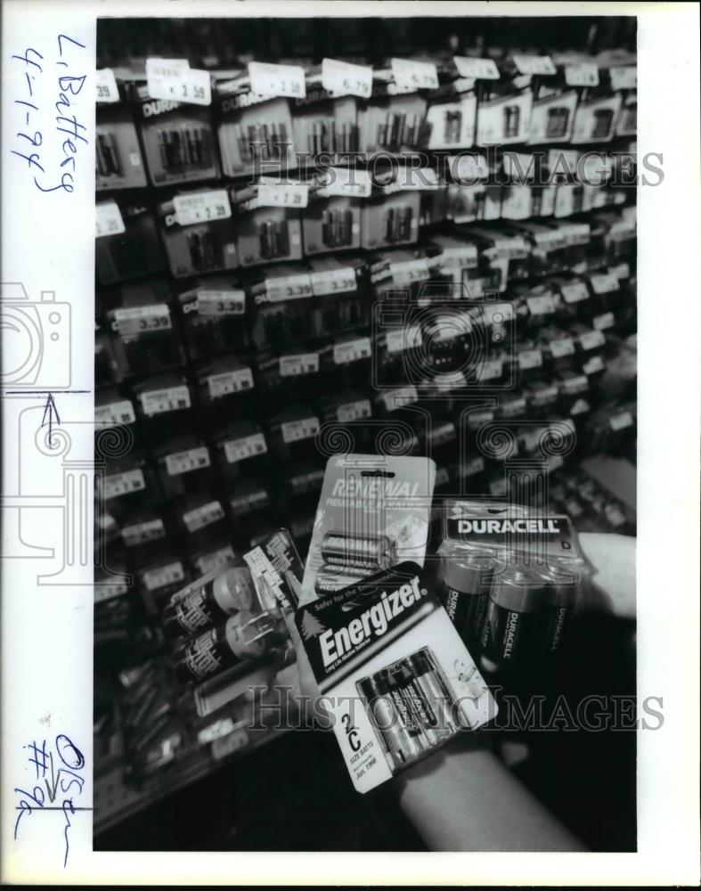 1994 Press Photo Energizer batteries - orb10758 - Historic Images