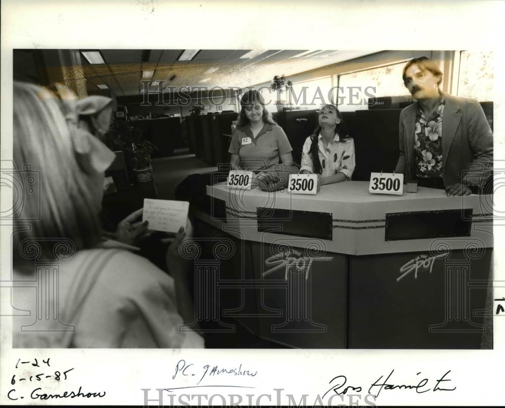 1985 Press Photo Game show contestant Erik Siagle, Theresa O'Leary Michael Laatz - Historic Images