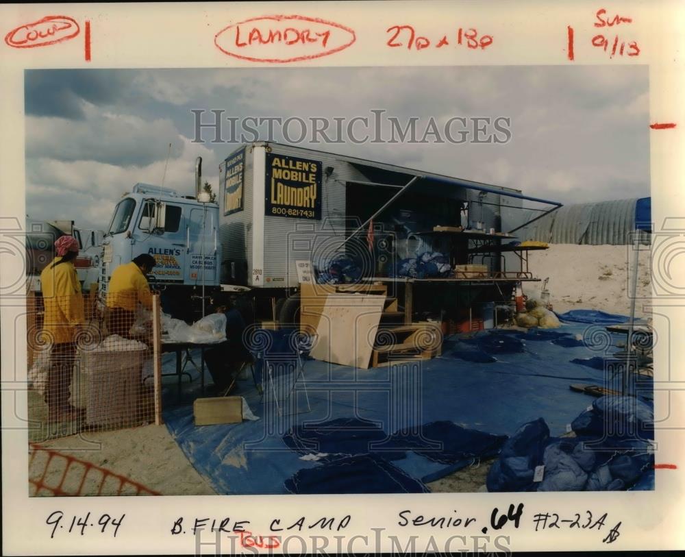 1994 Press Photo Forest Fire Fighters Camp - orb12111 - Historic Images