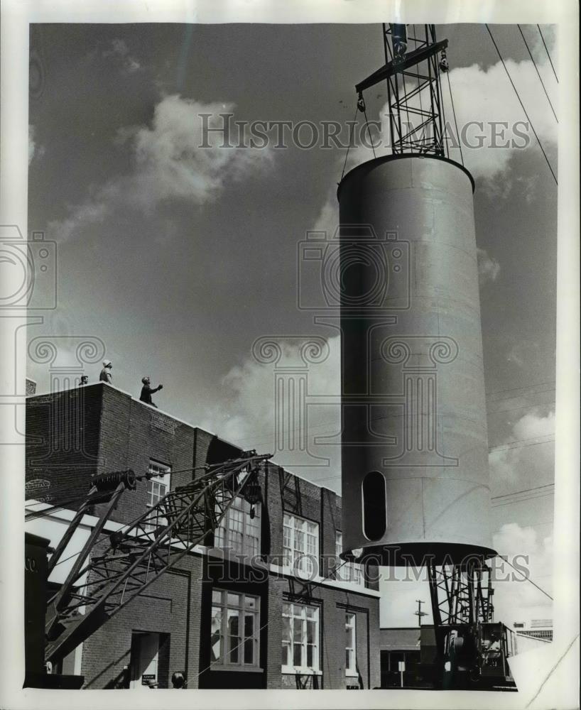 1968 Press Photo First of Five Steel Storage Tanks Franz Bakery - orb12842 - Historic Images