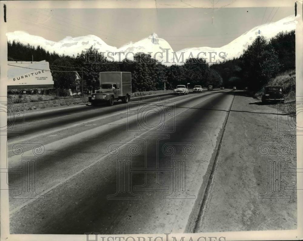 1950 Press Photo Canyon Road, main arteries of traffic connecting Portland - Historic Images