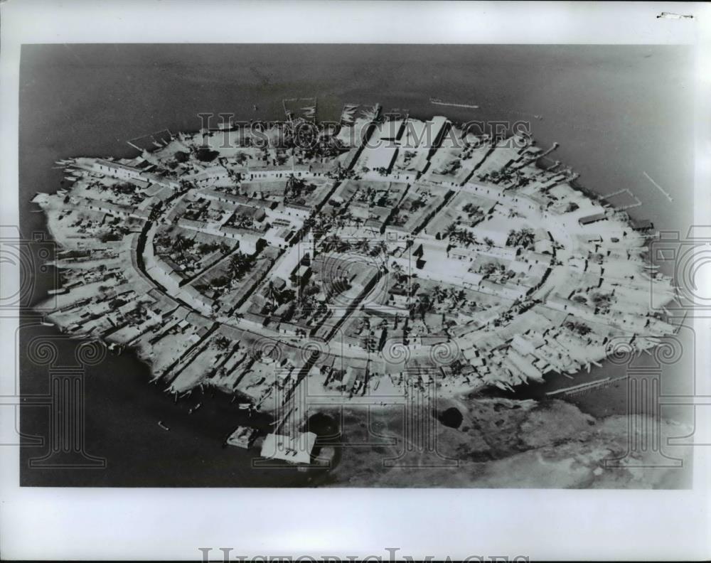 1972 Press Photo Sacred City Of Mexcaltitan Mex, Shown From Above With Streets. - Historic Images