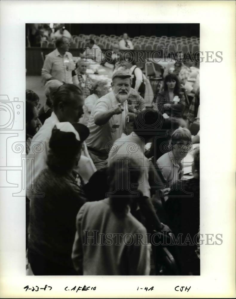 1987 Press Photo Steve Socotch at AFL-CIO annual convention in Seaside - Historic Images