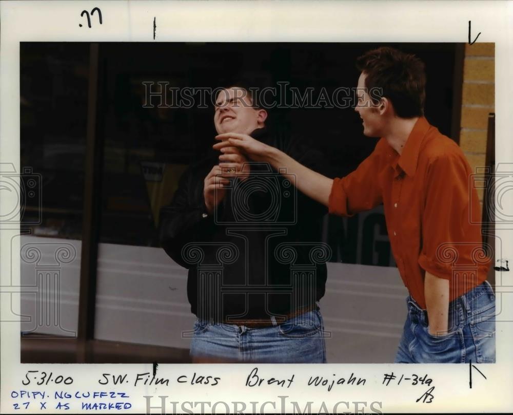 2000 Press Photo Scene from a movie shoot in Oregon - orb27142 - Historic Images
