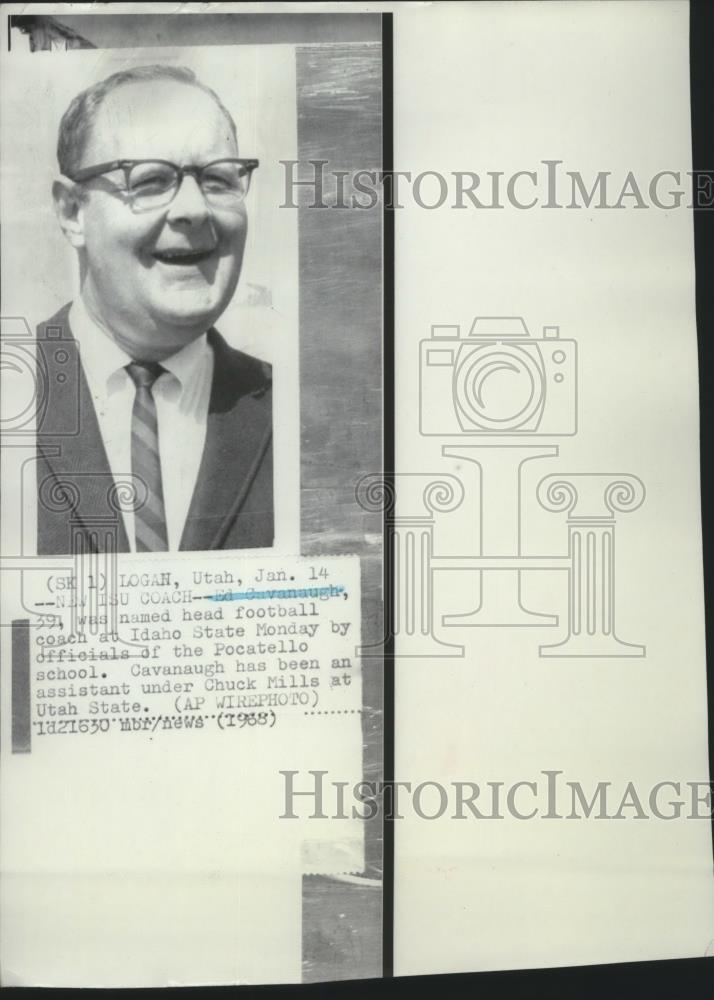 1968 Press Photo Ed Cavanaugh named Idaho State University head football coach - Historic Images