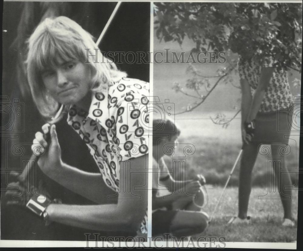 Press Photo Golfer Kathy Ahern practices her swing - sps00124 - Historic Images