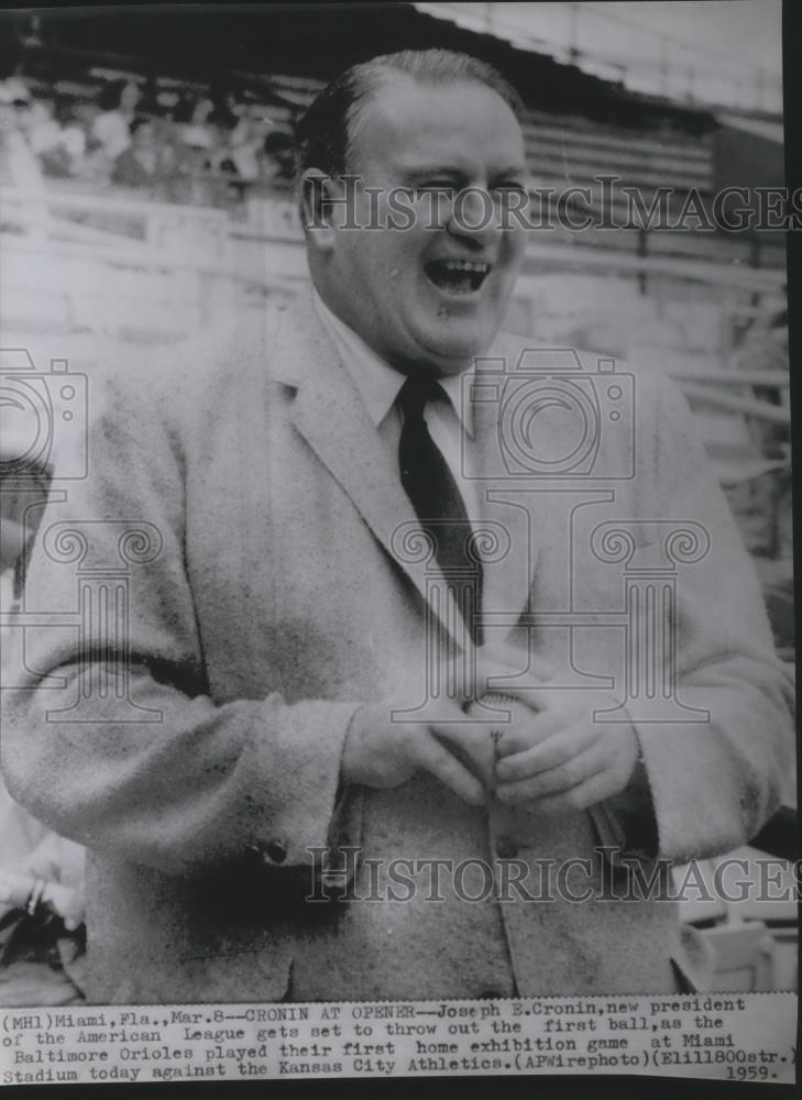 1959 Press Photo Joseph E. Cronin, baseball president of the American League - Historic Images