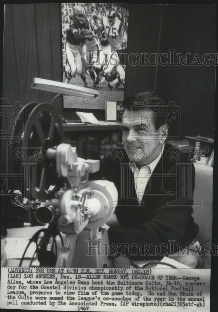 1973 Press Photo George Allen, whose Los Angeles Rams beat Baltimore football - Historic Images