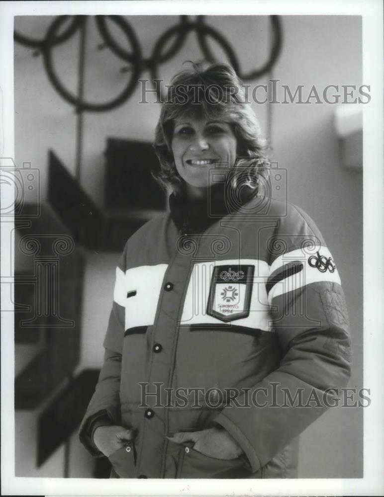 1984 Press Photo Olympic swimmer Donna de Varona is all smiles - sps01656 - Historic Images