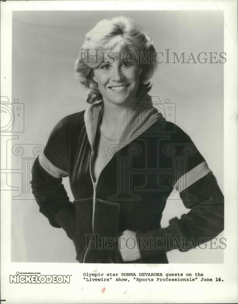 1981 Press Photo Olympic swimmer Donna DeVarona guests on the &quot;Livewire&quot; show - Historic Images