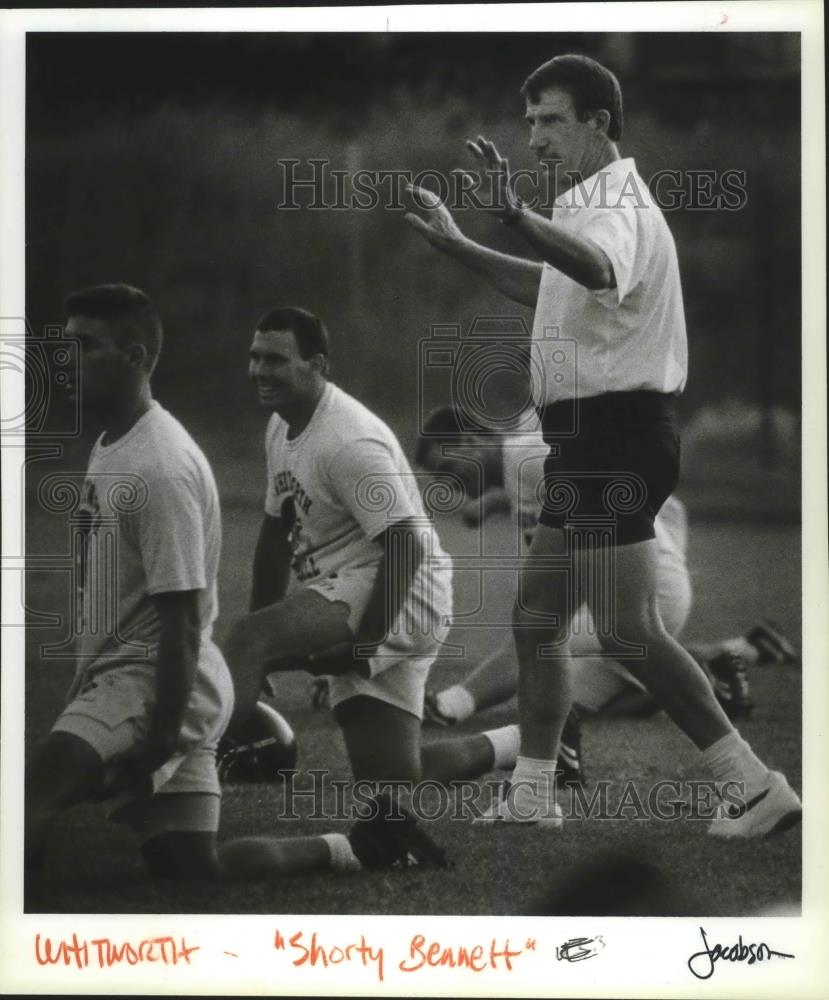 1992 Press Photo Whitworth football coach Blaine &quot;Shorty&quot; Bennett has improved - Historic Images