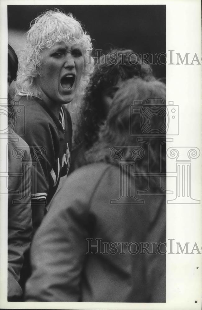 1983 Press Photo Karrie Anderson, Coeur d&#39;Alene Softball pitcher - sps01823 - Historic Images