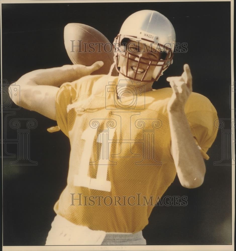 1992 Press Photo Washington State football quarterback, Drew Bledsoe - sps01850 - Historic Images