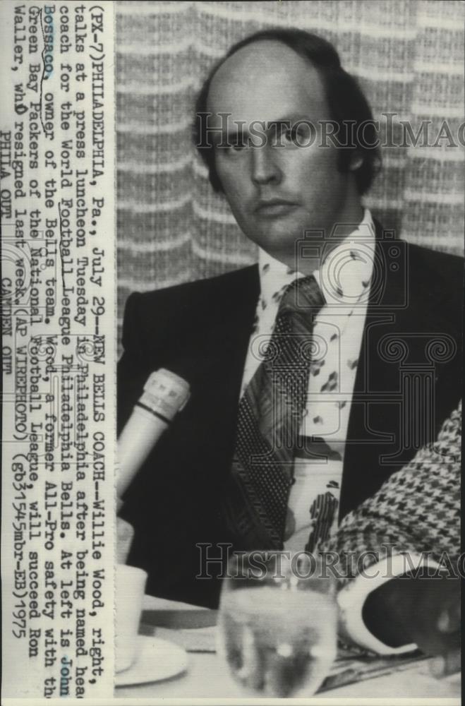 1975 Press Photo John Bossaco, World Football League Philadelphia Bells owner - Historic Images