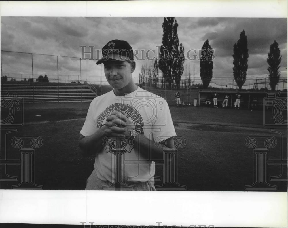 1992 Press Photo Mike Bacon-East Valley High Junior Varsity Baseball Coach - Historic Images