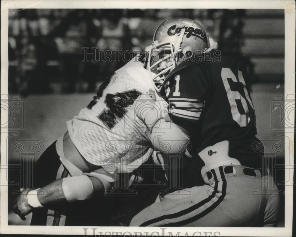 1991 Press Photo Cougars football players #61 Brian Flones - sps01975 - Historic Images