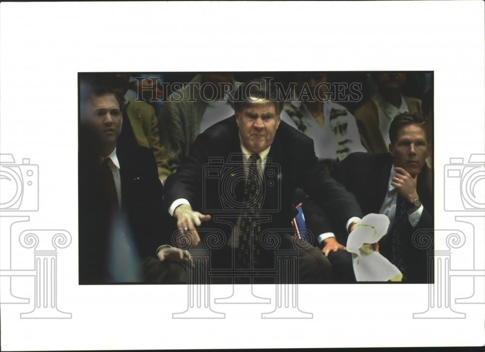 Press Photo Dan Fitzgerald-Gonzaga Basketball Coach Showing Frustration - Historic Images