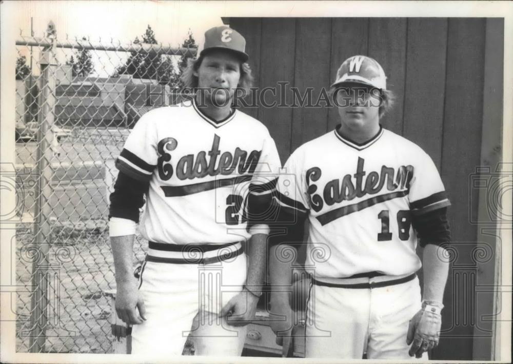 1978 Press Photo Jim and Jack Flannery Pose for Photo in Baseball Uniforms - Historic Images