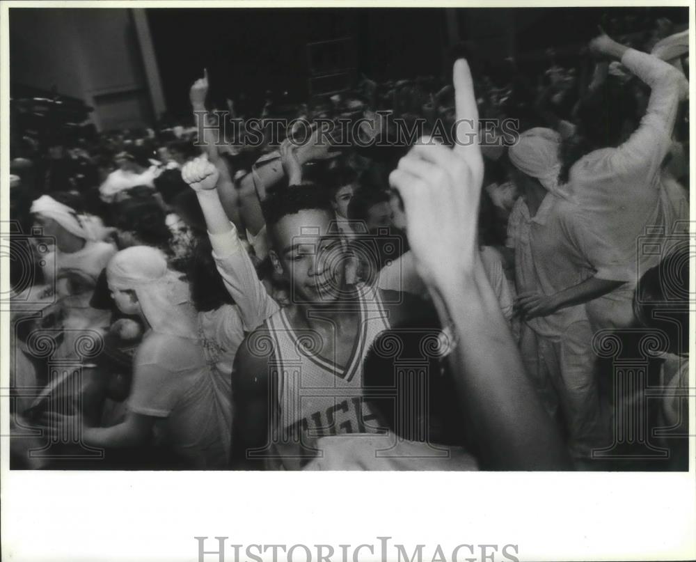 1991 Press Photo Lewis and Clark High School basketball player Zak Atkins - Historic Images