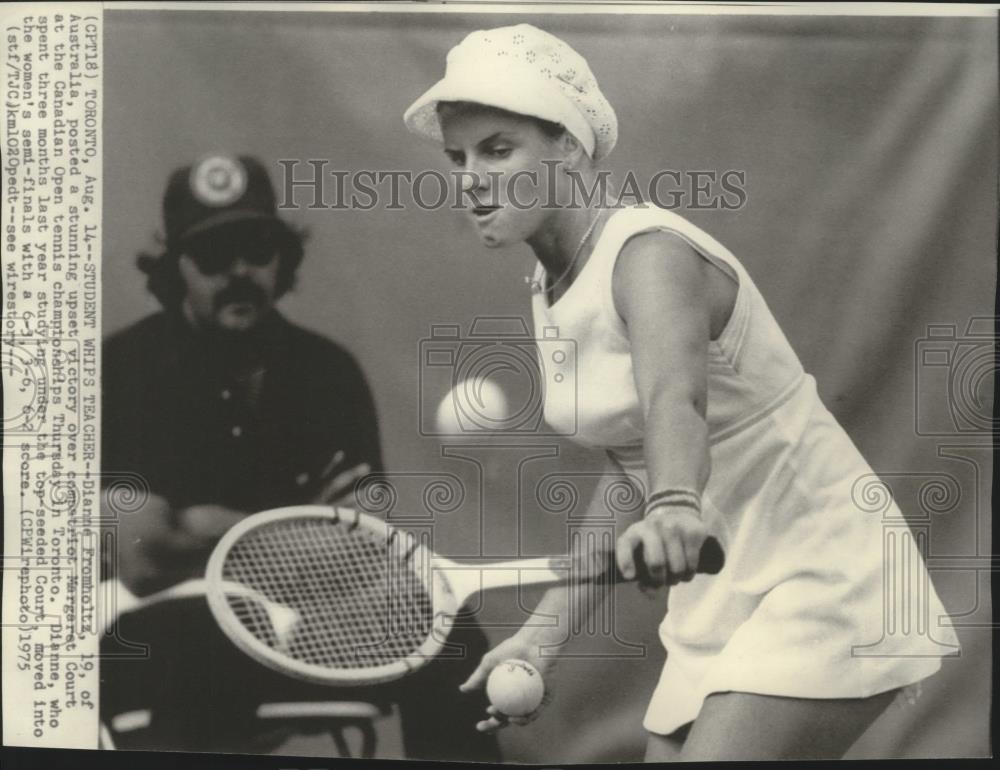 1975 Press Photo Dianne Fromholtz-Australian Tennis Player Defeats Mentor - Historic Images