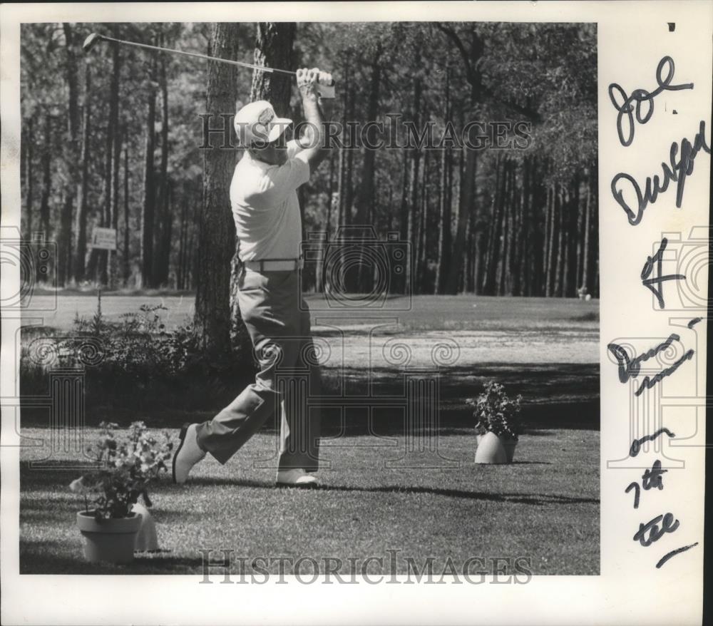 1973 Press Photo Joe Durgan-Golfer Exhibits Good Swing at the 7th Tee - sps02266 - Historic Images