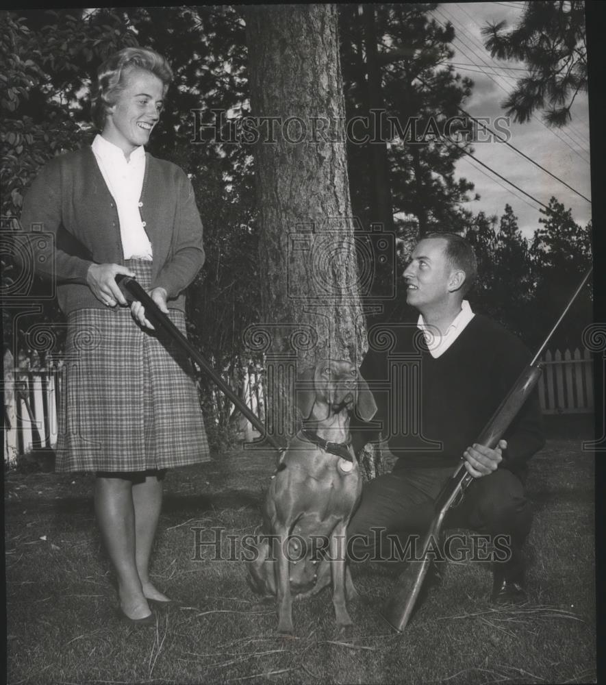 1960 Press Photo Skiing champ, Tammy Dix, engaged to Joseph David Jensen - Historic Images