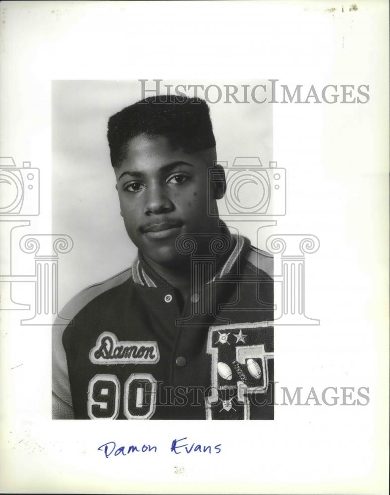 1989 Press Photo All-GSL football player, Damon Evans - sps02572 - Historic Images