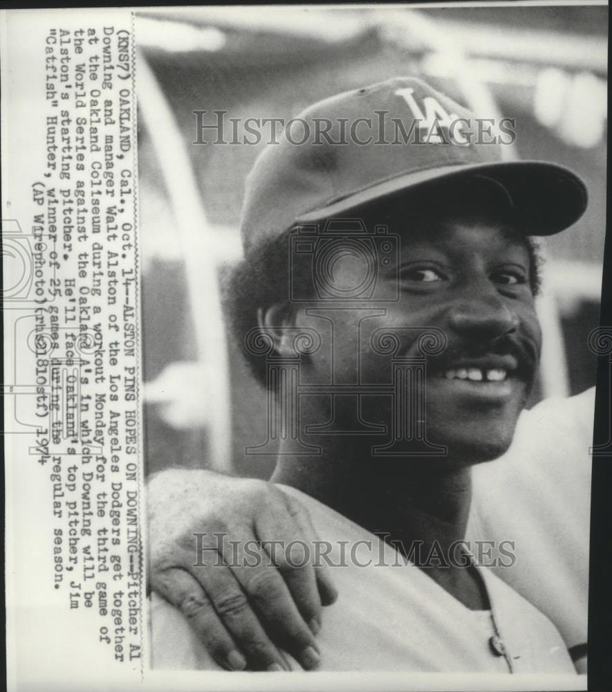 1974 Press Photo Al Downing-Los Angeles Dodgers&#39; Pitcher Shows Wide Smile - Historic Images