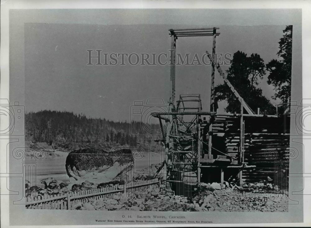 1987 Press Photo Fish Wheel-Columbia River-Cascade - orb71936 - Historic Images