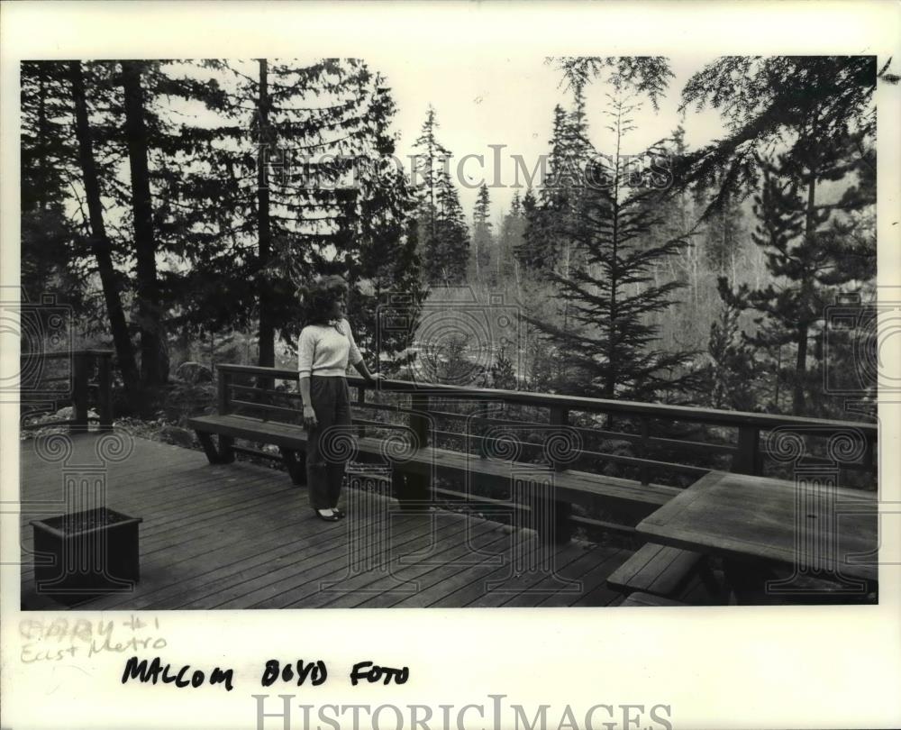 1985 Press Photo House-Oregon-Caryn Priest-Vacation Properties-Sandy River - Historic Images
