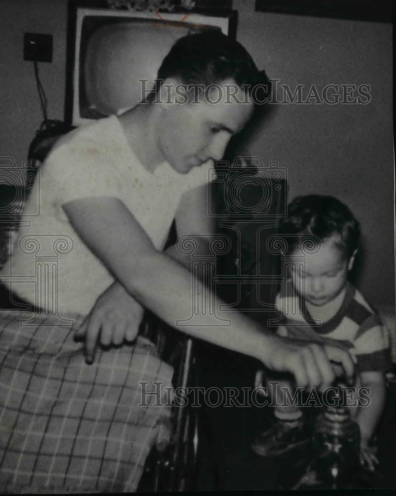 1964 Press Photo Dennis Cornella & his son Michael  - spa09183 - Historic Images