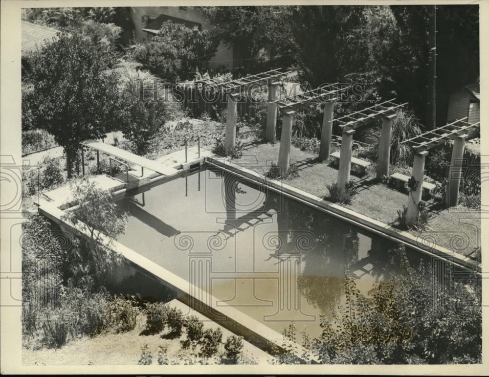1928 Press Photo Aerial view of the pool at Herbert Hoover&#39;s home - spa10770 - Historic Images
