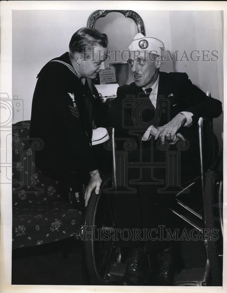 1943 Press Photo New York Navy Veteran at American Veterans Convention NYC - Historic Images