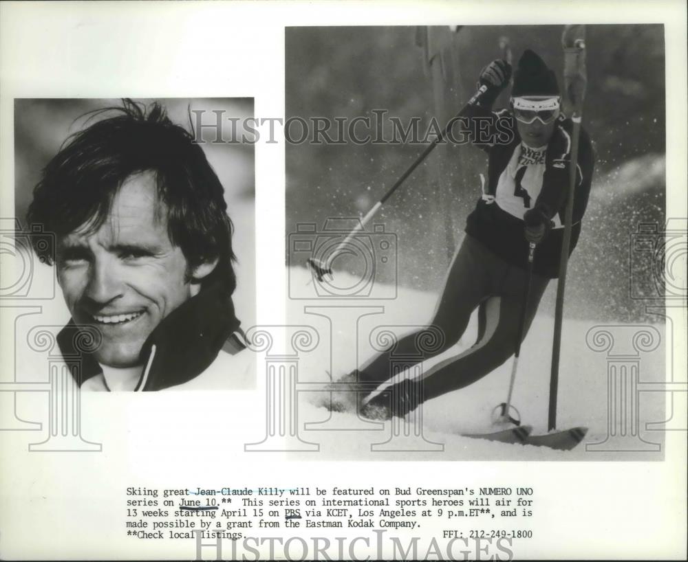 1982 Press Photo Skiing great Jean Claude Killy - sps03174 - Historic Images