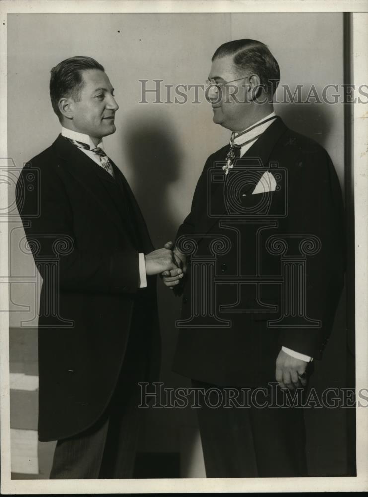1929 Press Photo New York Mr. J.P. Doycheff &amp; Joseph F. Moore awarded NYC - Historic Images